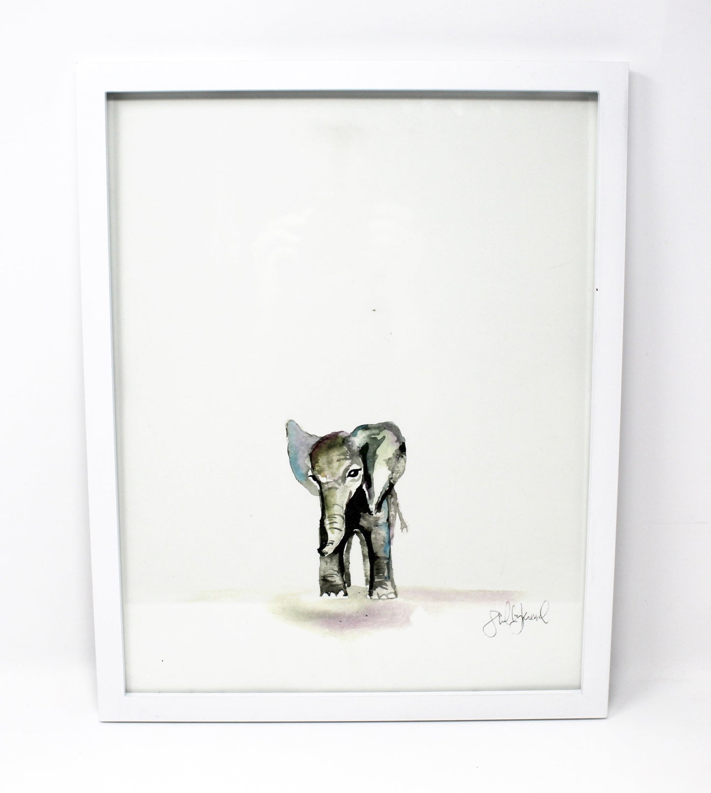 Baby Elephant Art Print 11x14in, Nursery Decor, Wall Art, Baby Animals