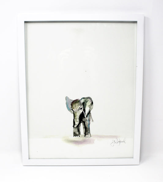 Baby Elephant Art Print 11x14in, Nursery Decor, Wall Art, Baby Animals