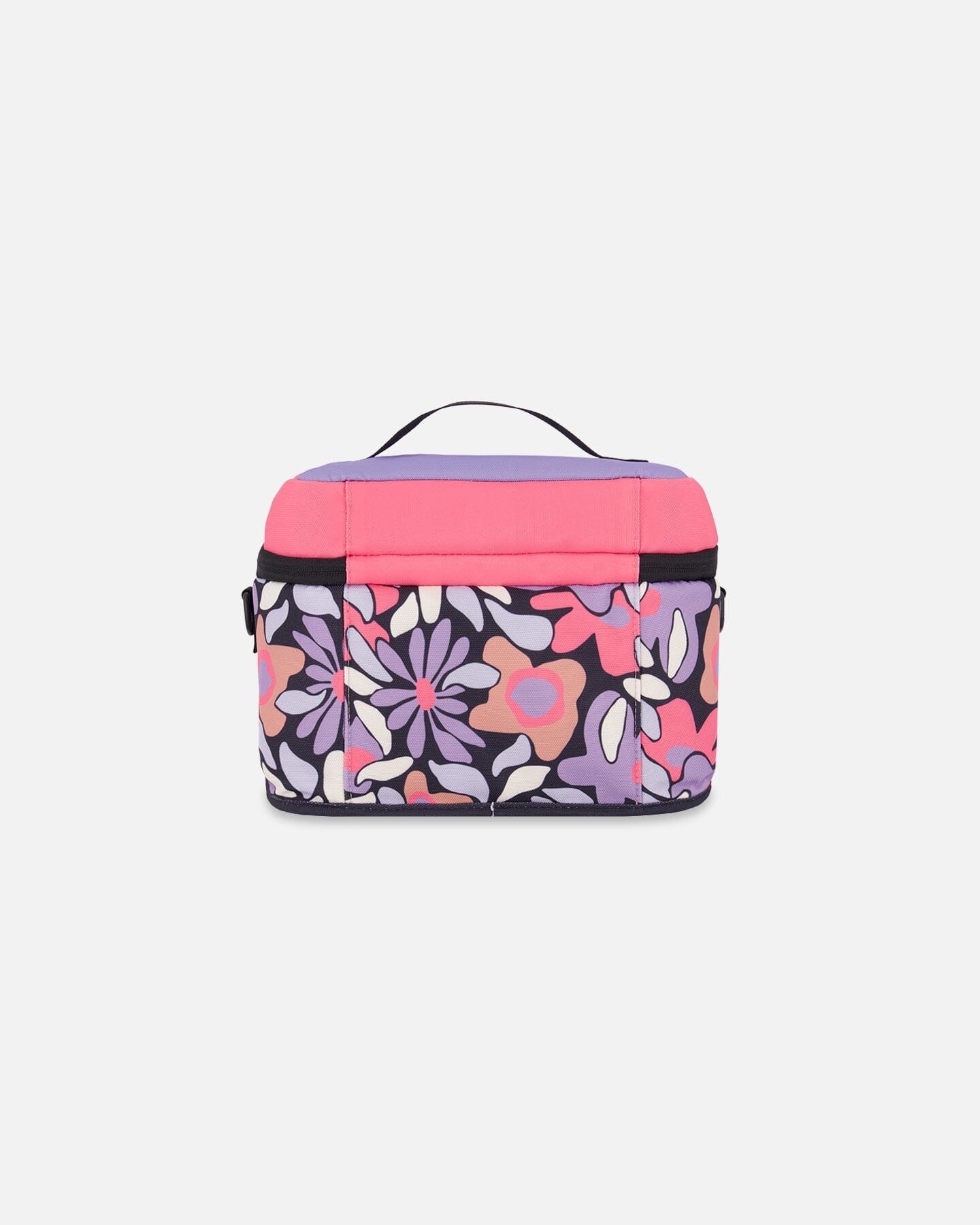 Lunch Box Black Retro Flower Print