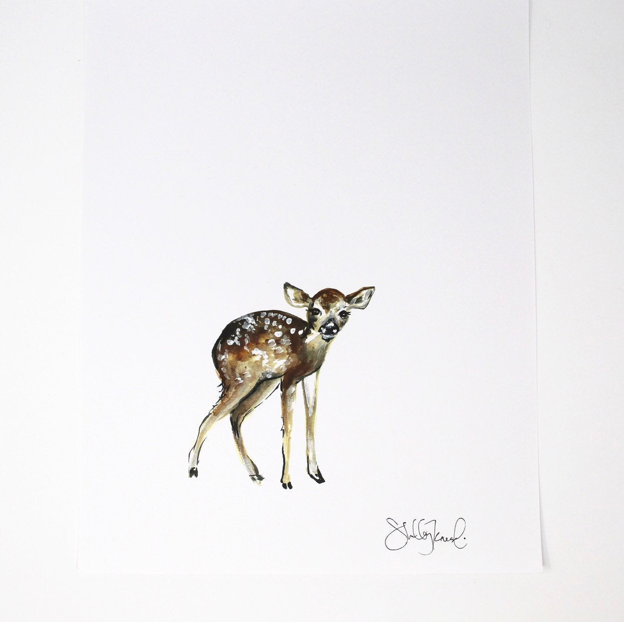 Baby Deer Art Print 11x14in, Animal Art, Baby Room, Nursery Wall Decor