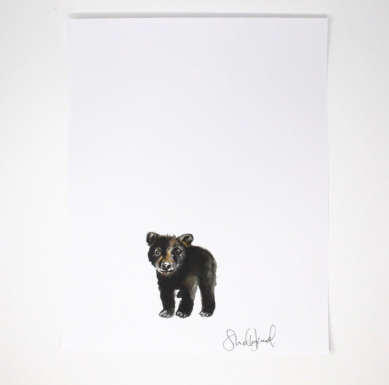 Baby Black Bear Art Print- 11x14in, Animal Art, Nursery Artwork, Baby Room Wall Decor, Simple Design