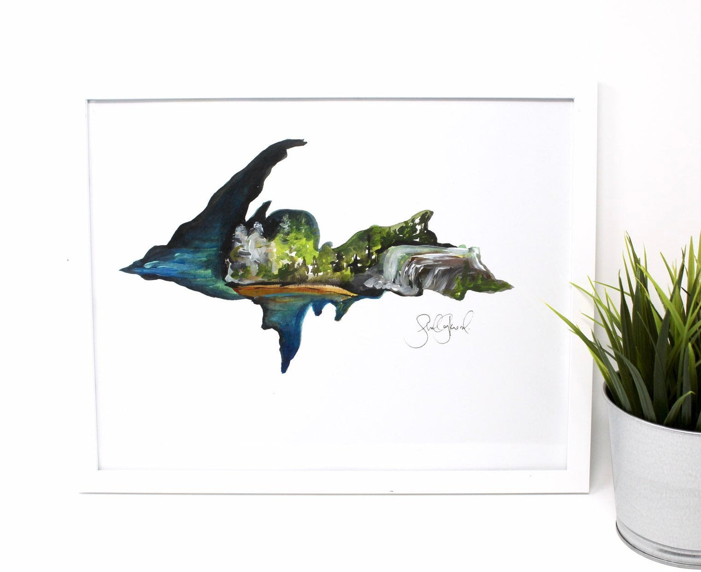 Michigan U.P Art Print 11x14in, Upper Peninsula, Home Decor, Wall Art, Mitten Love