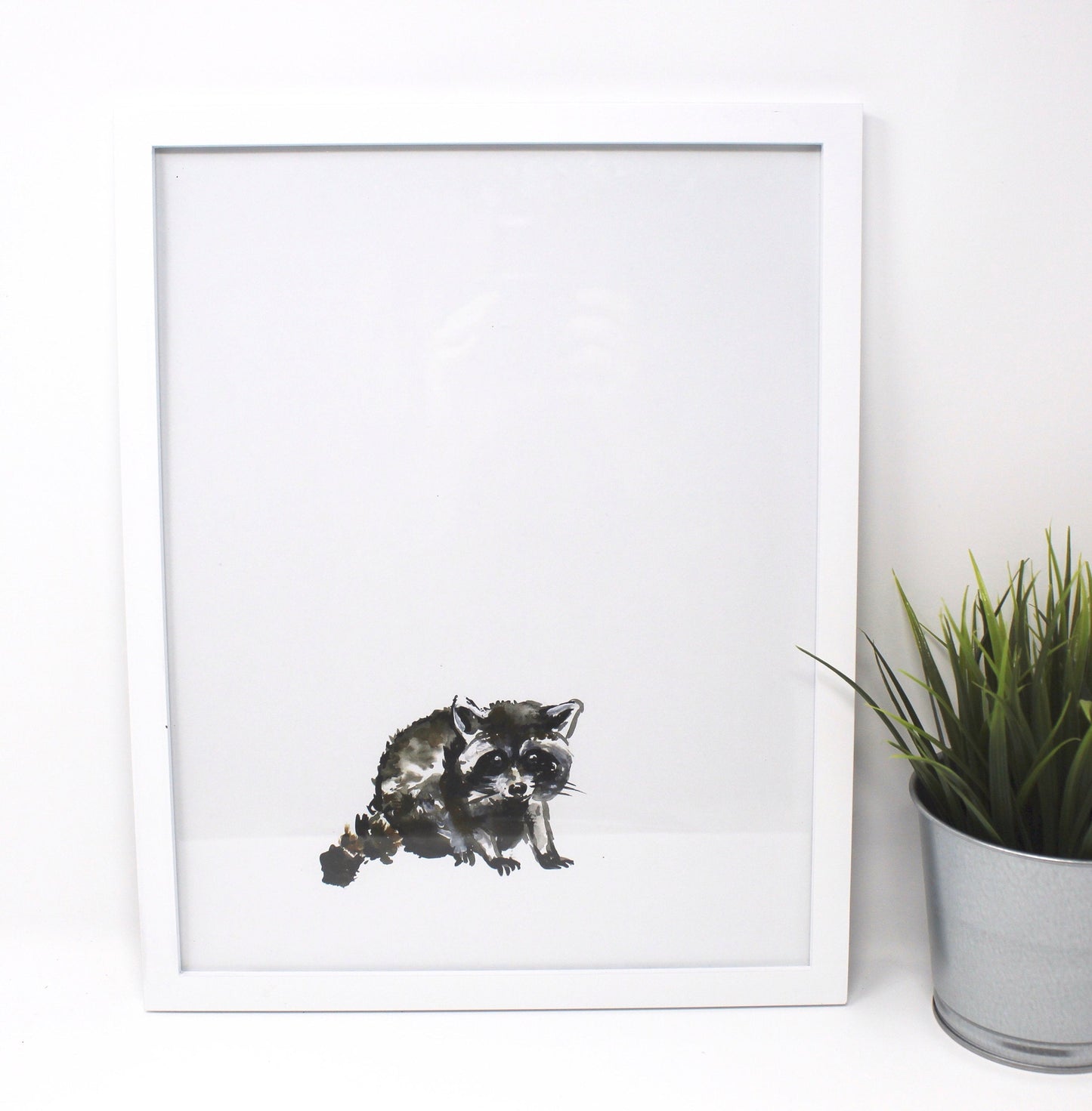 Baby Raccoon Art Print -11x14, Nursery Art, Baby Room Wall Art, Home Decor, Animal Art